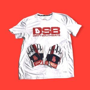 Dirty South Bats Shirt and Two Pairs of Batting Gloves